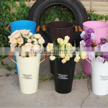 Dutch Outdoor Garden Gold Galvanized Tall Wholesale Metal Vases for Flower Arrangements photo-2