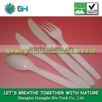 Eco-friendly plastic material PLA 100% biodegradable & compostable pla cutlery/pla spoon