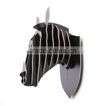 Wooden Animal Head Statue Home Wall Decoration Wooden Decorative Statue Zebra Head photo-3
