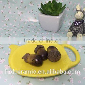 Made in China Stocked Dinnerware Yellow Ceramic Dish photo-5