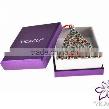 14K White Gold Plated Metal Xmas Tree Ornament With Crystals From Swarovski photo-6