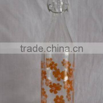 Custom Flower Printing 300ml Glass Juice Jar With Clip Top Rail photo-2