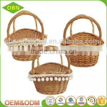 China factory sales cheap handmade oval willow wicker empty Easter gift basket