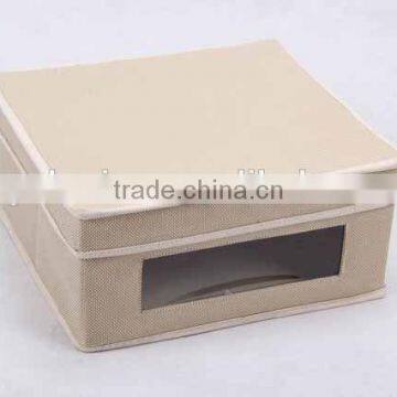 rectangular Linen and canvas box with cover/storage box