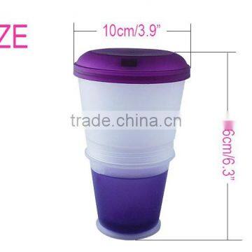 Two in one Take It To Go Container Milk Cereal Snack Healthy Eat Meal Box