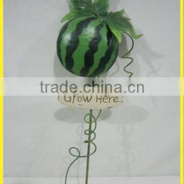 YS2015A218 Spring Fruit Series Peach Apple Pearl Watermelon Orange Wrought Iron Garden Stake photo-4