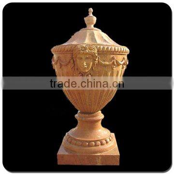 Hand Carving Man Face Garden Granite Flowerpot for Sale photo-3