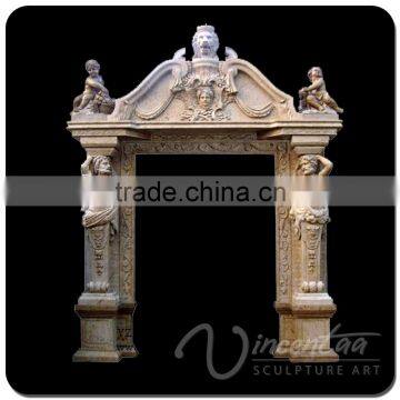 China Factory Outdoor Home Decoration Stone Carving Archway Door Marble Frame photo-5