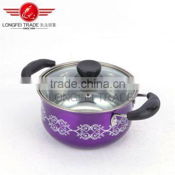 New Design 5pcs Colorized Stainless Steel Soup Pot Kitchen Cookware With Decal photo-3