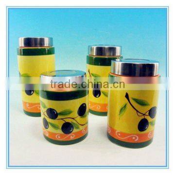 2012 Hot sale USA 4pcs ceramic can with screw lid