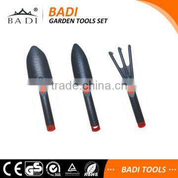 3pcs aluminum Ergonomic garden tool set with with black coating