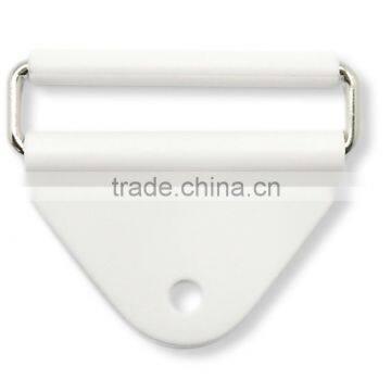 White Plastic Chafe With Rectangle Loop and Roller in 2" , Rectangle W/Roller Chafe, Plastic Chafe With Metal Loop photo-2