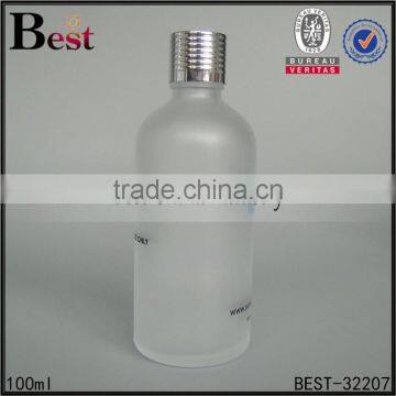 100ml Cosmetic Frosted Screen Printing Glass Bottle With Silver Aluminum Dropper for Essential Oil Perfume China Suppliers photo-4