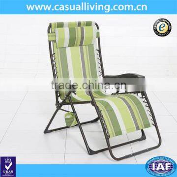 Colorful stripe folding zero gravity outdoor lounge chair with canopy