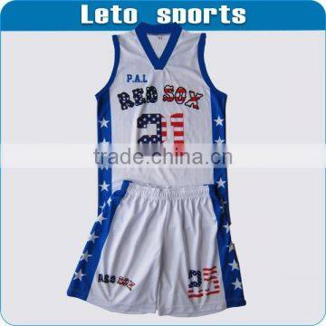 100% polyester basketball Jersey M size to 4X free design basketball jerseys