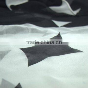 Classic White and Black Digital Printed Silk Scarf for Ladies in Spring and Autumn photo-4