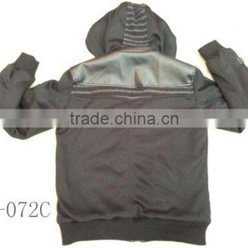 Hot Stock Man Hoody Quilted Jacket Faux Leather Jacket Men photo-3