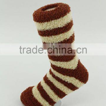 red strip microfiber cozy indoor home socks women