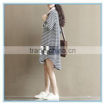 Polo Shirt Design Winter Korean Striped Dresses New Fashion Lady Dress photo-3