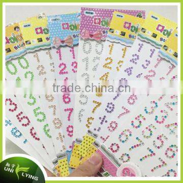 Customized Self-adhesive Acrylic Rhinestones Sticker Number Tape Scrapbooking Craft Decorative Sticker photo-2