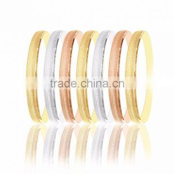 5 MM Three Tone plated Semanario 7 Days Bangles Set