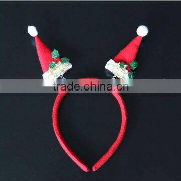 Red Christmas hat hair jewelry handmade soft plush Christmas hat hairband for 2016 Christmas Day Gifts