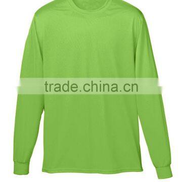 Wicking Long Sleeve T-Shirt For Youth Self-Fabric Collar And Cuffs Training Tee 100% Polyester Wicks Moisture Sport Wear photo-5