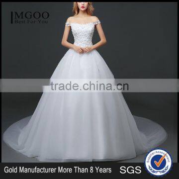 MGOO 2017 New Style Romantic Church Wedding Dress First Night Lace Ballgown Off Shoulder Bridal Vestidos