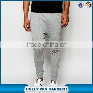 50 cotton and 50 polyester drop crotch fitted joggers for man