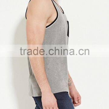 Men's Muscle Plain Gray Tank Tops Wholesale photo-2