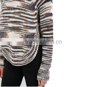 High Quality Best Price Long Sleeve Crew Neck Round Hem Ladies Winter Pullover photo-3