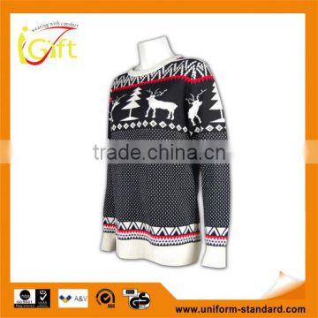 ISO9001/BSCI latest design women winter knitted partter sweater