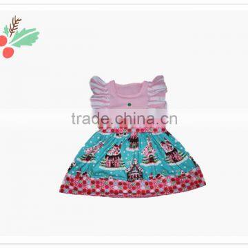 clothing manufacturers overseas clothes baby girls christmas dress ruffle flutter sleeve dress