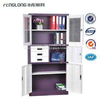 Up Glass Down Steel Door Filing Cabinet With 3 Drawers And A Inner Safety Box photo-3