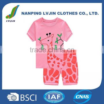 Deer Little Girls' Short Pajamas 100% Cotton Clothes 2-7 Years