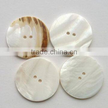 Big Natural Shell Buttons 35mm 2-hole Flat Pearl of Mother Buttons SHELL-004 photo-3