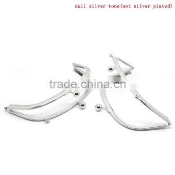 Metal Frame Kiss Clasp Arch For Purse Bag Silver Tone 19x11cm(Open:19x22cm),2pc,Bulk