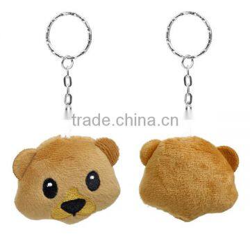 Plush Keychain & Keyring Bear Animal Silver Tone Brown Emoji Pattern Carved 11cm x 5.4cm photo-3