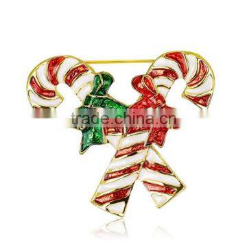 Accessories Candy Multicolor Crystal Cane Brooch Christmas Brooch Pin Jewelry Gift