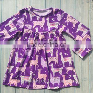 New products super quality animal print casual little girl dress