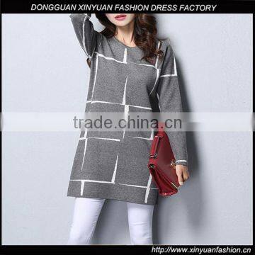 Custom Latest Long Sleeve Girls Knit Pullover Sweater Mini Dresses Wholesale Ladies Casual Dress Designs