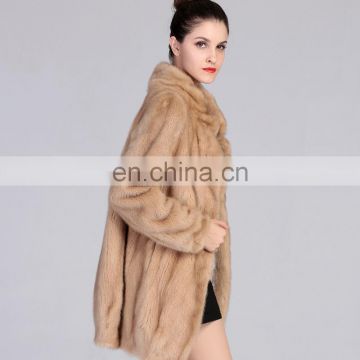 Wholesale Lastest Design Fur Coat And Jacket Stand Collar Real Mink Fur Coat with Factory Price