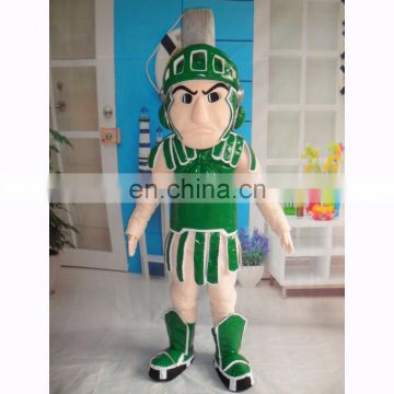 Heroic war custom green knight costume mascot for human being