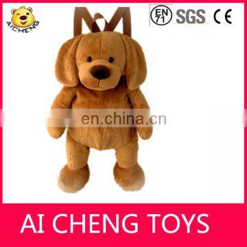 Cute 42cm plush animal shape dog backpack for sale CE testing