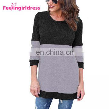 Sample Free Long Sleeves Black Blouse Knitted Sweater Winter Women