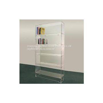 Clear Acrylic Wall Mounted Cosmetic Shelf Plexiglass Ladder Shelf