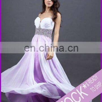 2012 new arrival beaded sweetheart strap long prom dress