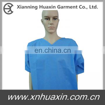 Disposable scrub suits with short sleeve