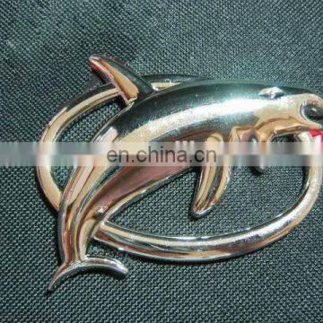 FSM Fish Sliver Raised Plastic Car Badge Emblem Evolved With Legs