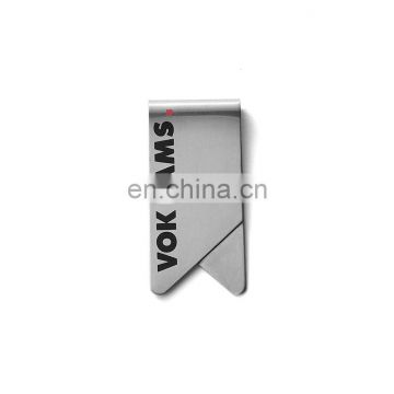 chrome elastic personal metal money clip print logo